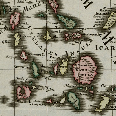 Carte des îles grecques de Matthäus Seutter