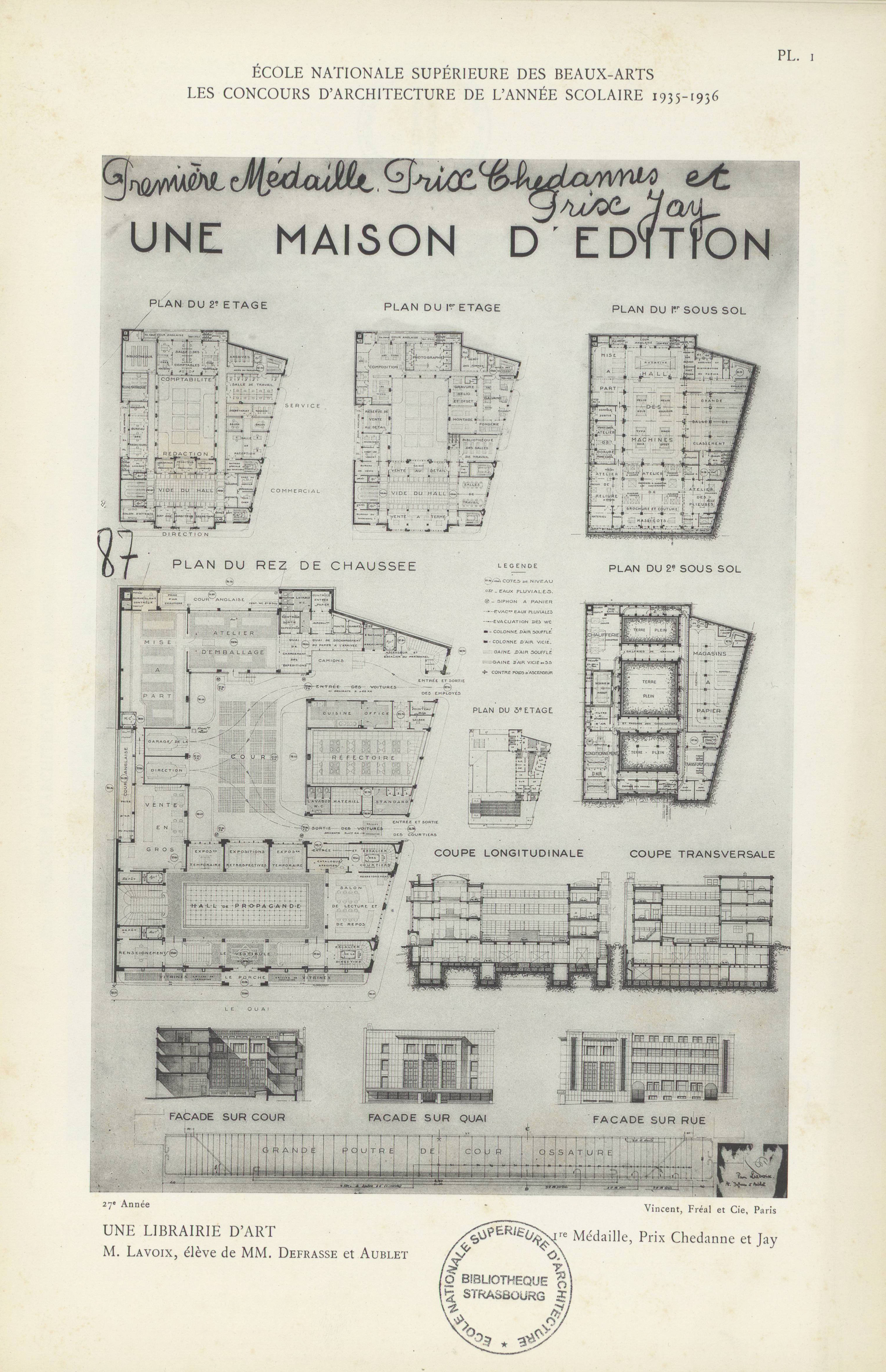 Les concours d'architecture de l'année scolaire 1935-1936‎ : vingt-septième année