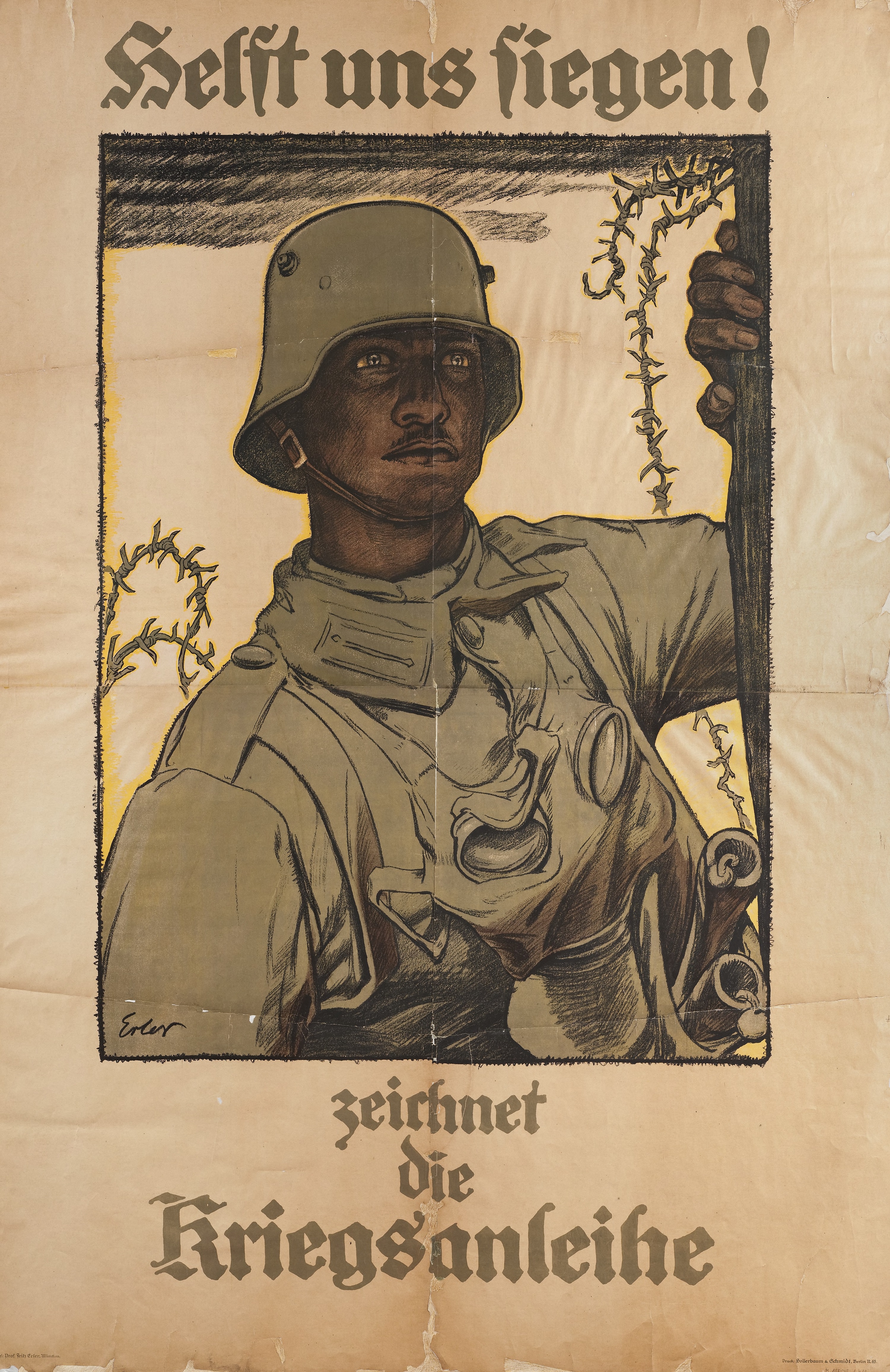 Helft uns siegen ! : zeichnet die Kriegsanleihe (Fritz Erler, affiche, Berlin, 1917)