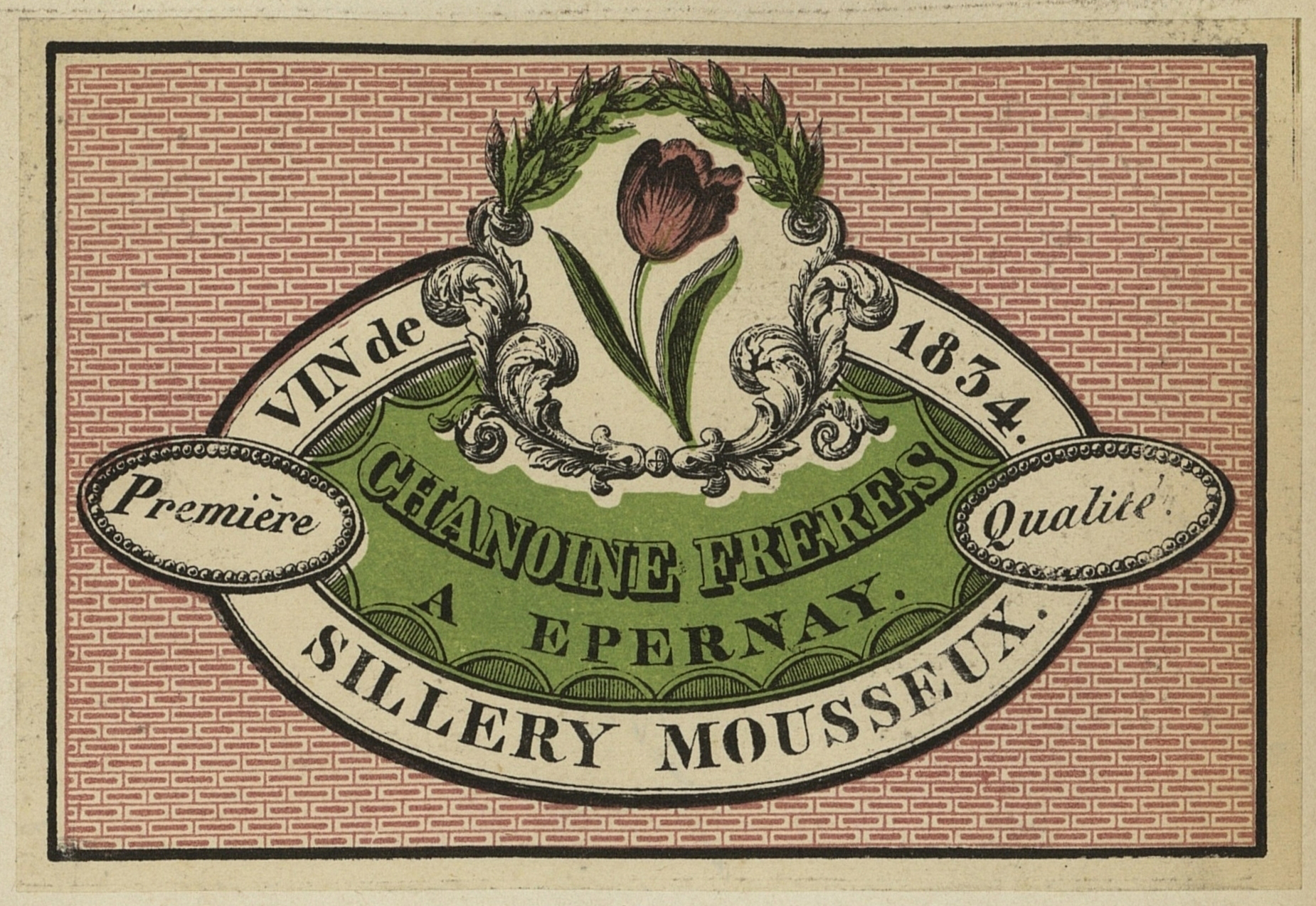 Etiquette pour du mousseux (19e siècle)