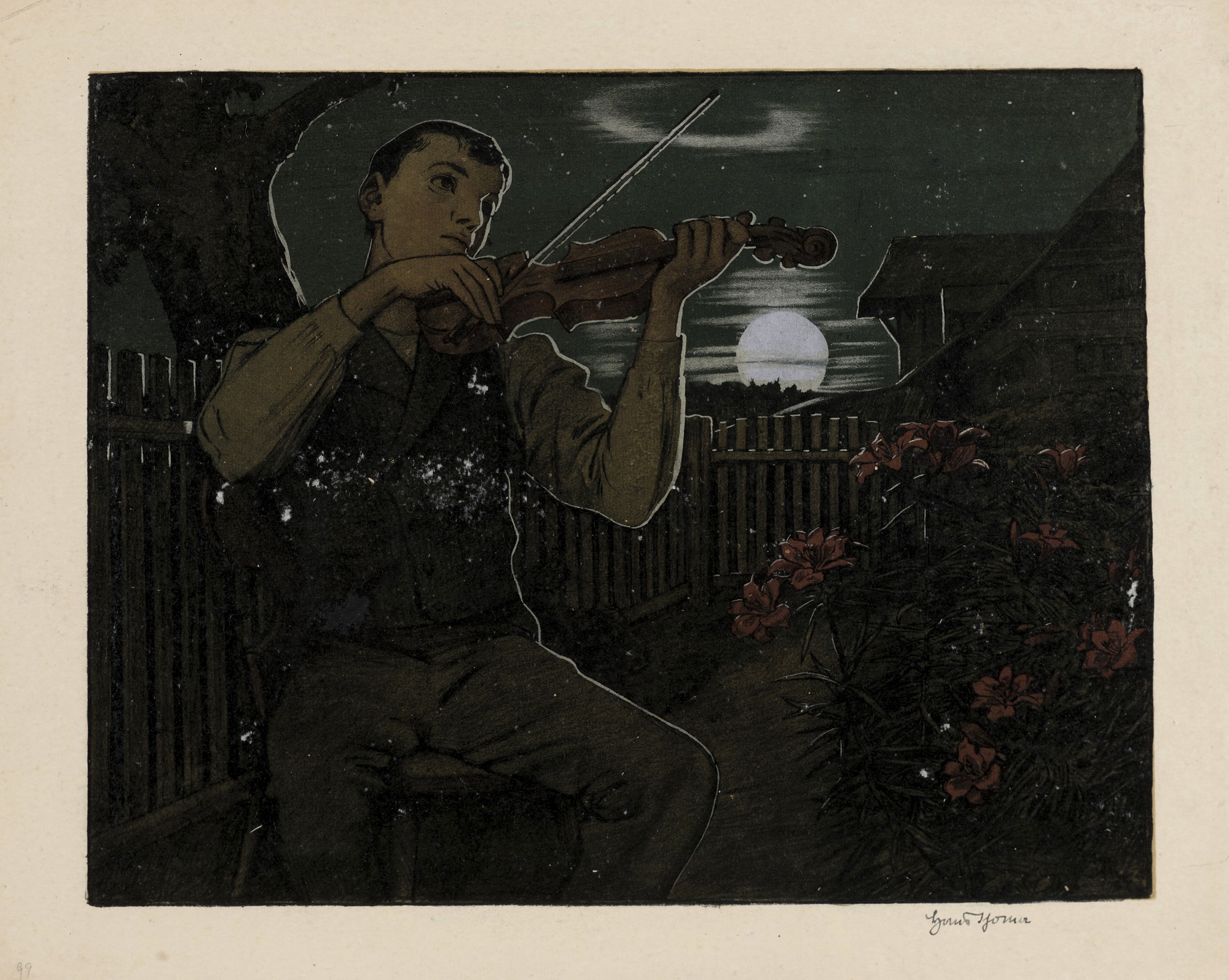 Violoniste au clair de lune