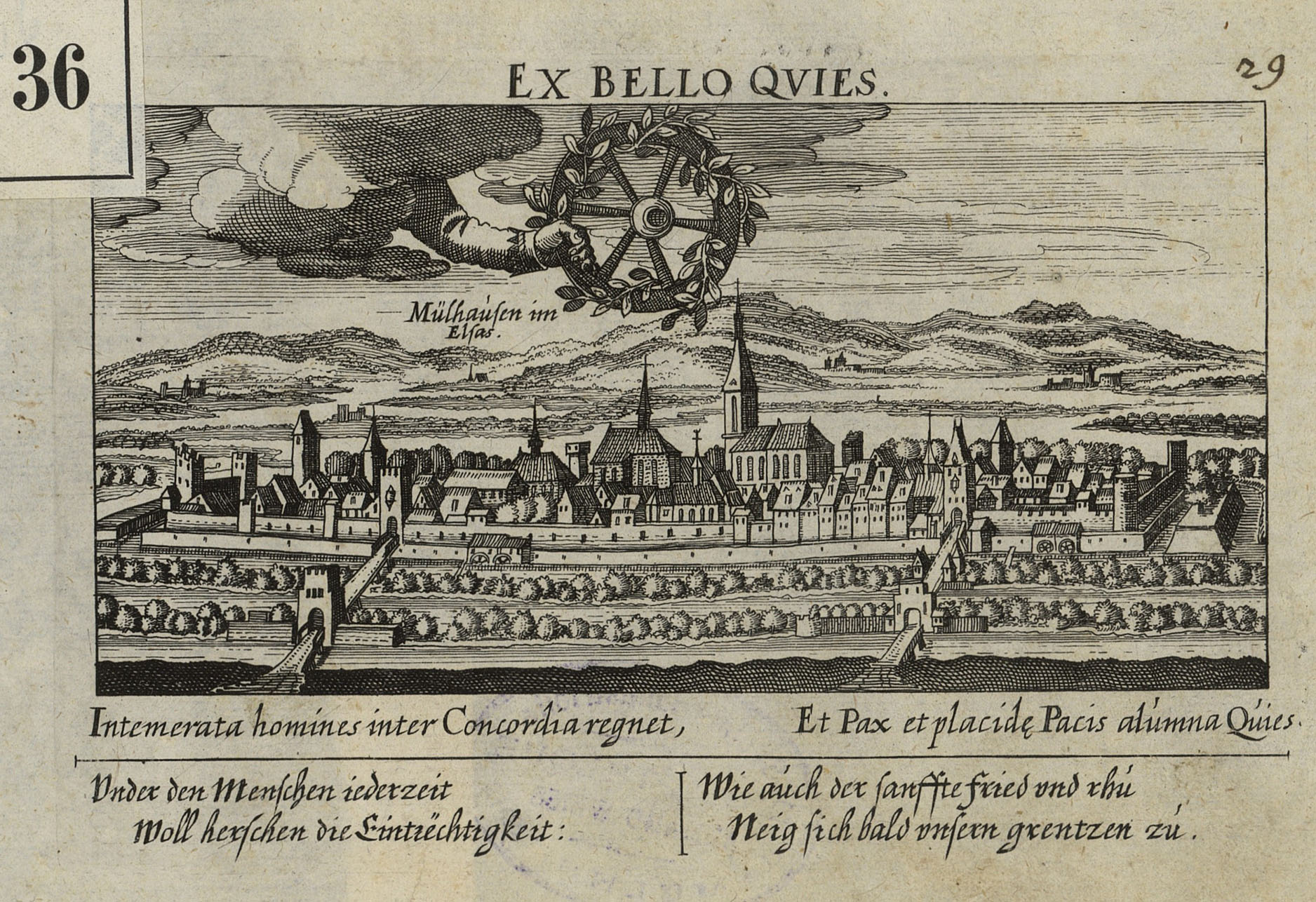  « Ex bello quies. Müllhausen im Elsas » (après 1623)