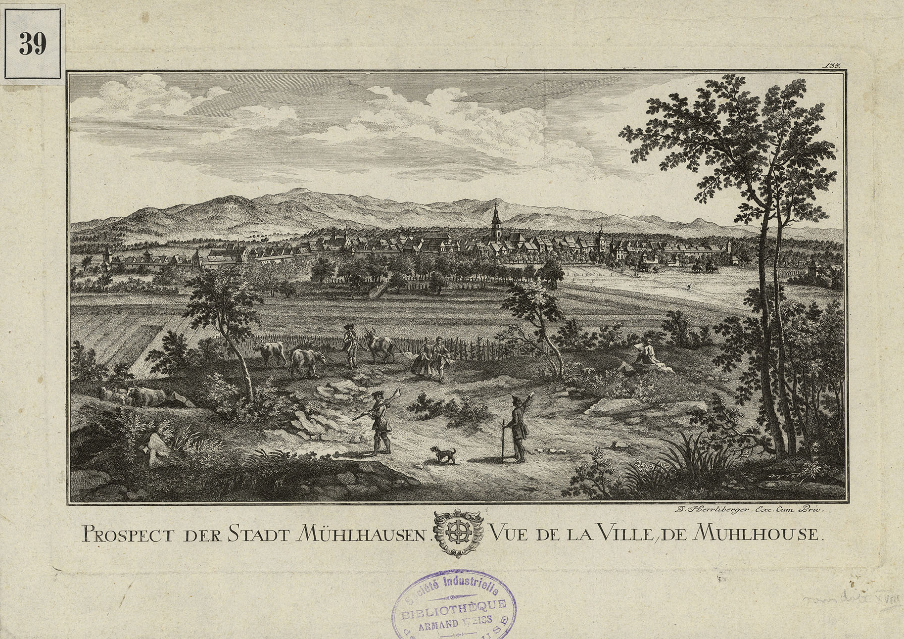 Prospect Der Stadt Muhlhausen / Vue De La Ville De Muhlhouse »  Bâle, vers 1756