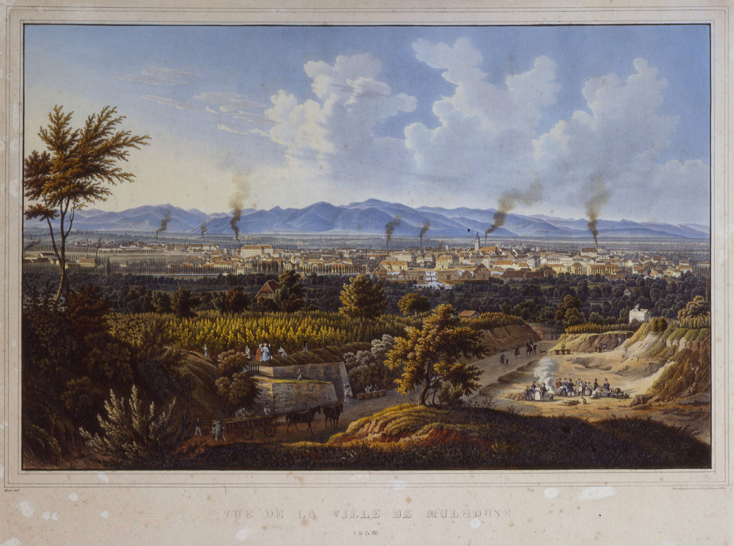 Rudolf Huber (1770-1844)  « Vue de la ville de Mulhouse. 1836 »