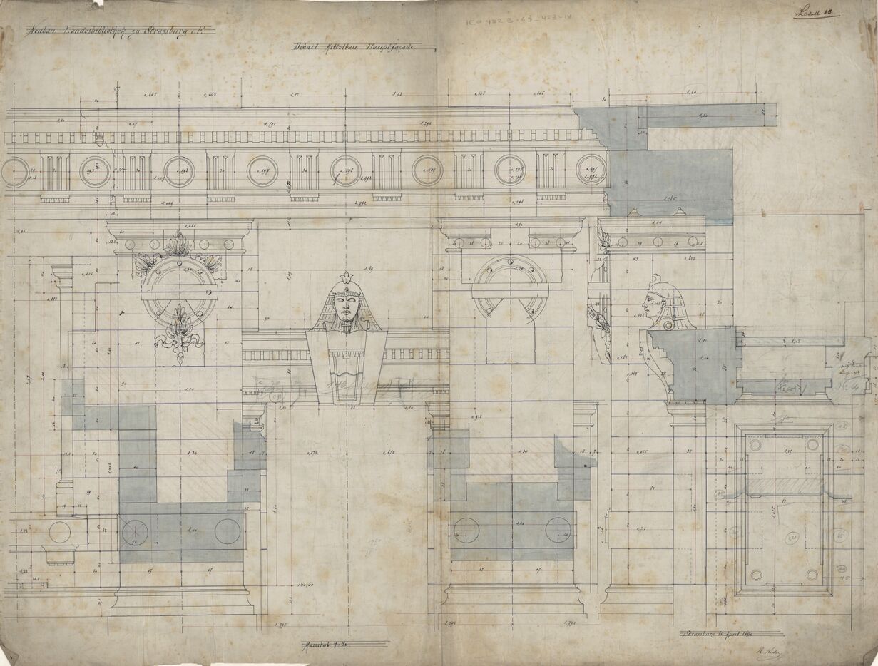 Plan d’exécution de Richard Kuder pour la façade principale